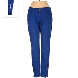 Life In Progress Royal Blue Colored Denim Zip Ankle Skinny Jeans Womens 25 EUC